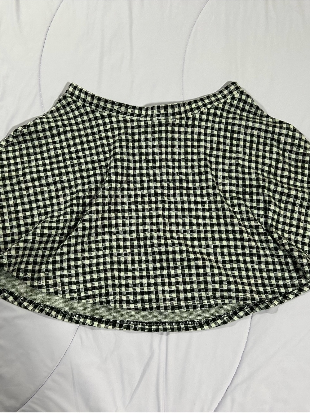Forever 21 Black and White Gingham Flared Skirt